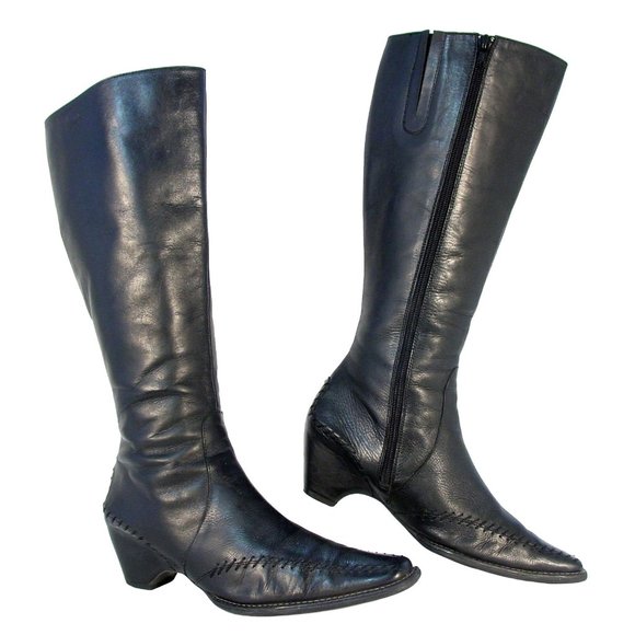 PIKOLINOS Shoes - PIKOLINOS San Marino $220 Tall Leather Mid Heel Boots Women's 38/8
